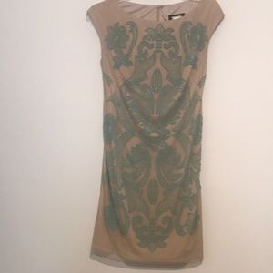 Alexia Admor Nude Green Beaded Dress, small